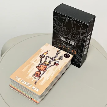 Un mazzo di tarocchi a tema robot 80 pezzi di carte dei tarocchi dei cartoni animati robot basate sul sistema pilota 12 * 7 cm