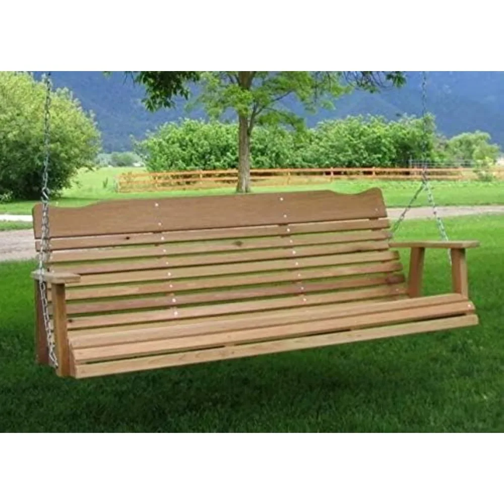 5' Natural Cedar Porch Swing,  Includes Chain & Springs 2