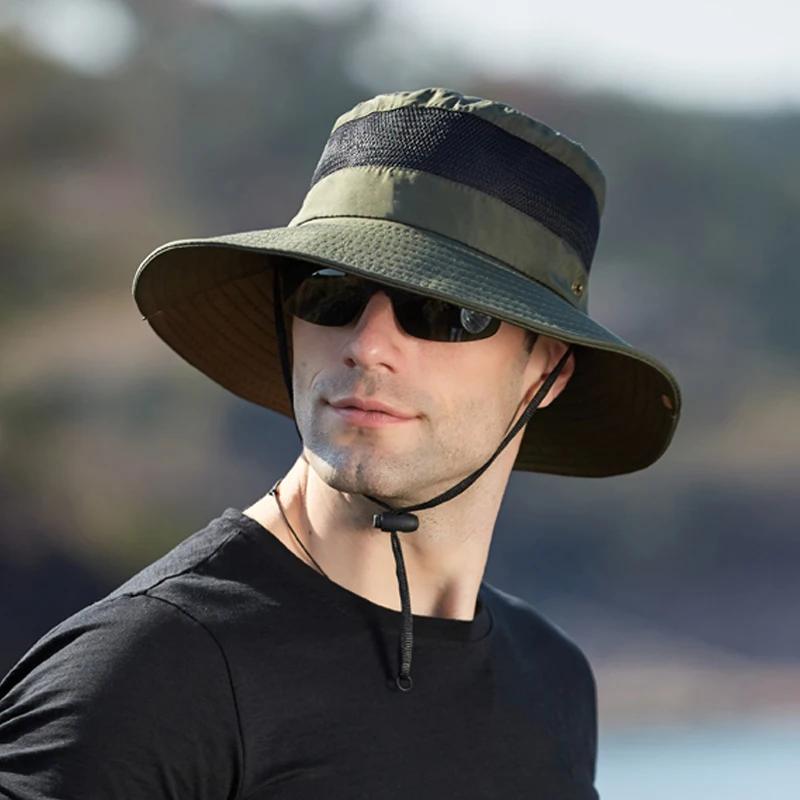 Hot Sale Xioguan 100% Polyester 9201 New Summer Breathable Fisherman Outdoor Mountaineering Big Eaf Sunshade Benni Hat_voghion.com