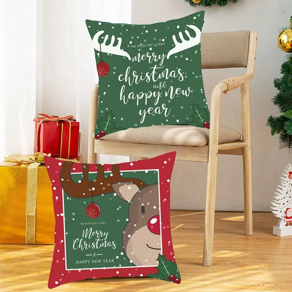 Elk Pillowcase Christmas Decor For Home Xmas christmas pillow cases Cushion Cover Christmas Decorations Christmas Ornaments