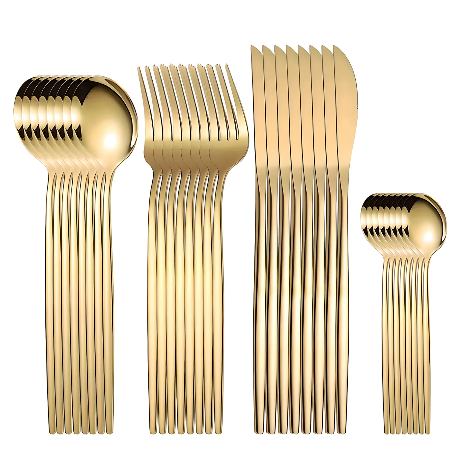 4/32pcs Portuguese Western style stainless steel tableware set for 8 people silver and gold tableware reusable dishwasher can b Cutlery Set Western Style Cutlery Set Stainless Steel Cutlery Set