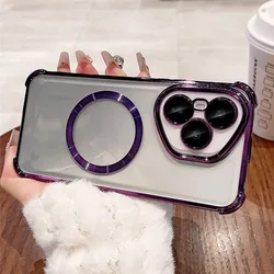 Luxury Plating Shockproof Clear Magnetic Phone Case with Soft Silicon Bumper Cover - 6Plus or 6S Plus (3)