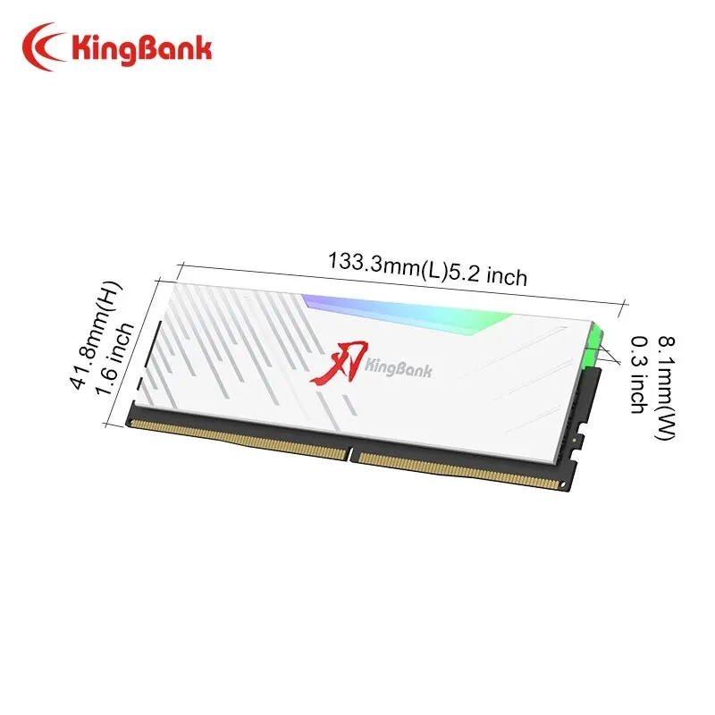 KingBank DDR4 DDR5 RGB Mémoire 3600 4000 6000 6400MHz 8GBx2 16GBx2 32GBx2 64GB D'origine Puce Double Canal Superbe De Bureau Ram