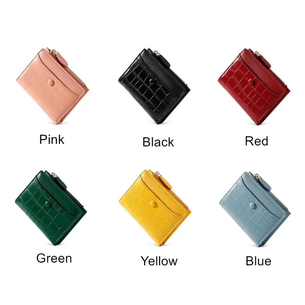 Women Purse Stone Pattern Multi-card Short Small Wallet Fashion Card Holder Ladies Zipper Buckle Coin Purse 5