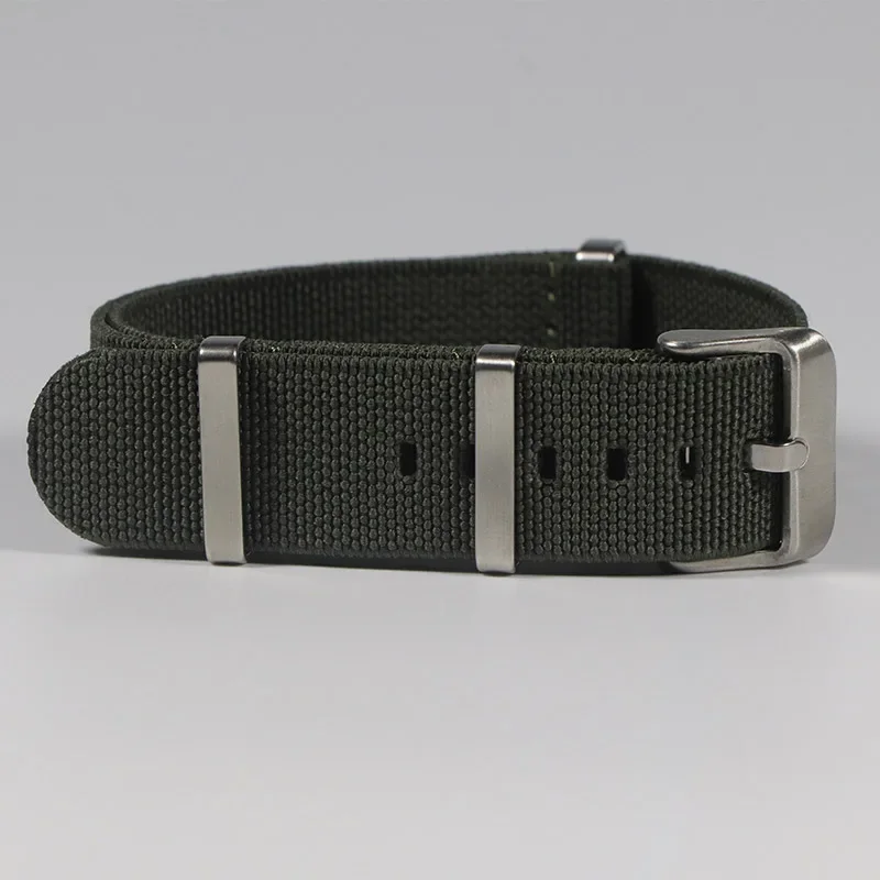 Bi-Color French Parachute Nylon Elastic Watch Strap - Military Style Bracelet