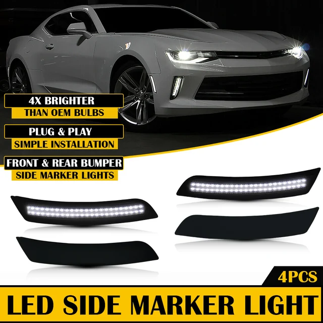 Luces Intermitentes Laterales LED Para Chevrolet Camaro 2016-2021 - 4 Piezas, Amarillo/rojo, Enchufar Y Usar