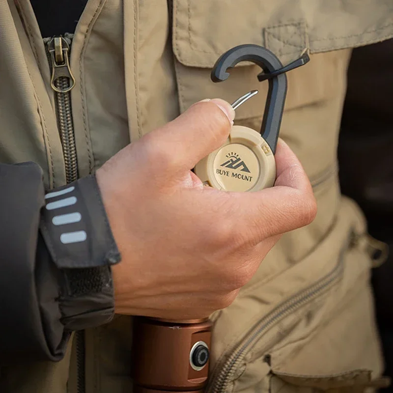 Key Holder 1pcs Heavy Duty Retractable Pull Badges ID Reel Carabiner Steel Wire Rope Buckle Outdoor Keychain