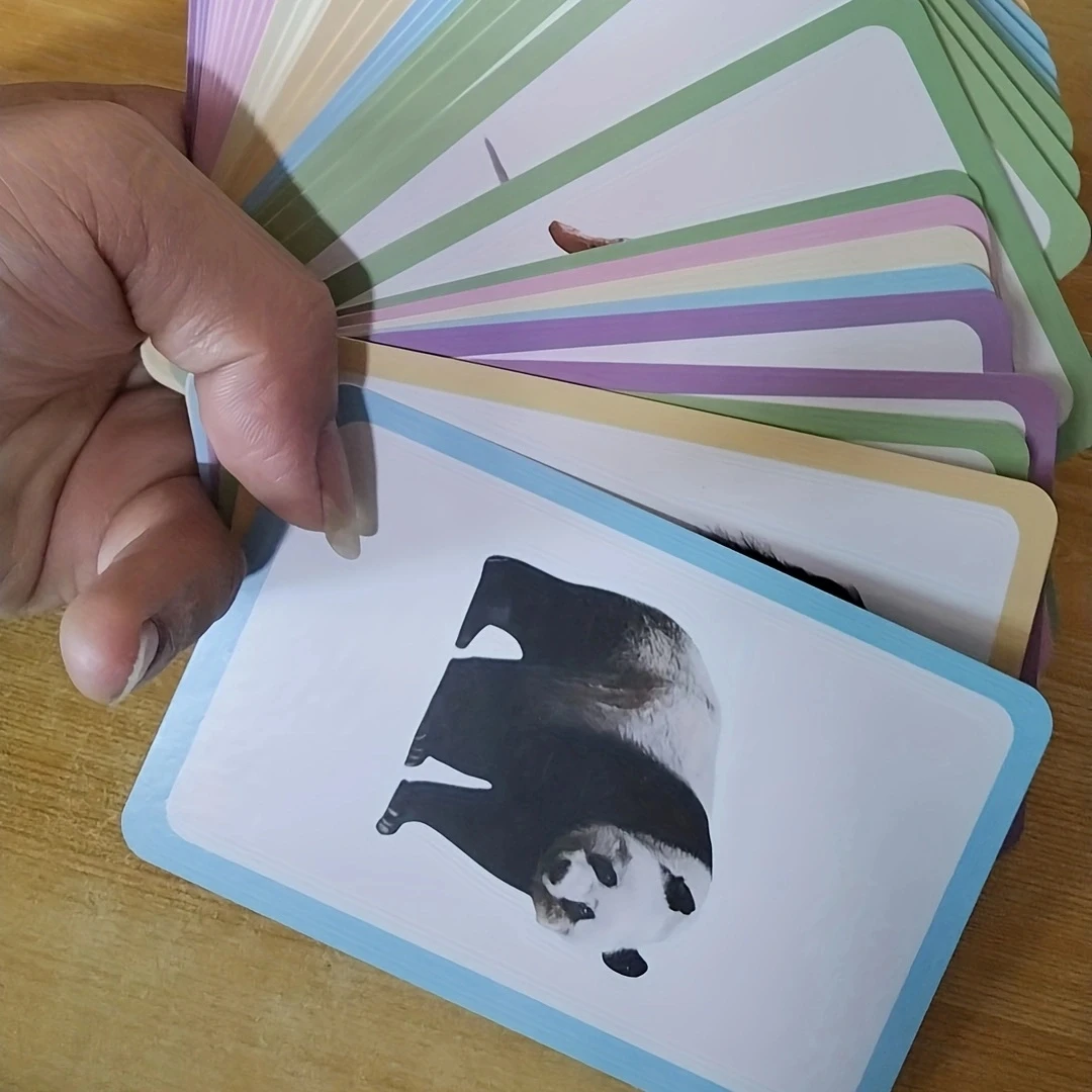 36 cards Children Animal Cognition Cards Double Side Learn English Flashcards For Montessori Baby Kids Early Educational Toys 4