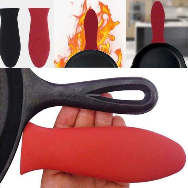 3Pcs Silicone Pot Handle Holder Cast Iron Skillet Holders Cover Non Slip  Hot Pot Pan Handle Cover Sleeve Heat Resistant Potholder Cookware Handles  for Cast Iron Skillet Metal Frying Pans Oven 