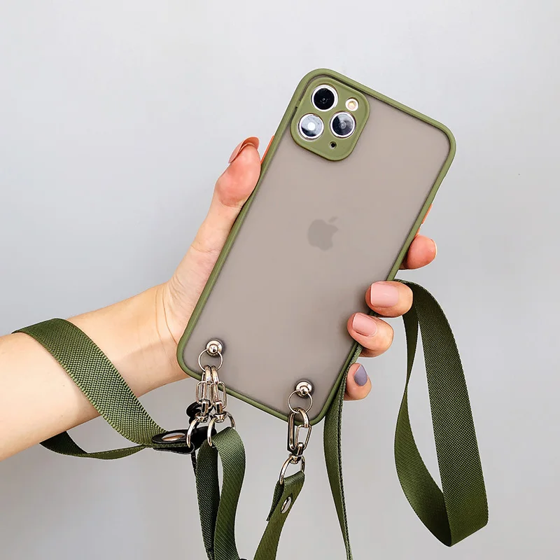 Coque Silicone Anti-choc Avec Lanière Pour IPhone - Modèles X à 15 Pro Max - Neuf - Marque Apple (compatible)