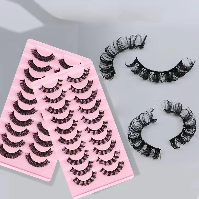 

10Pairs 3D Mink Lashes russian strip lash Dramatic False Eyelashes Faux Cils Makeup Wholesale Fake Eyelash Extension maquiagem