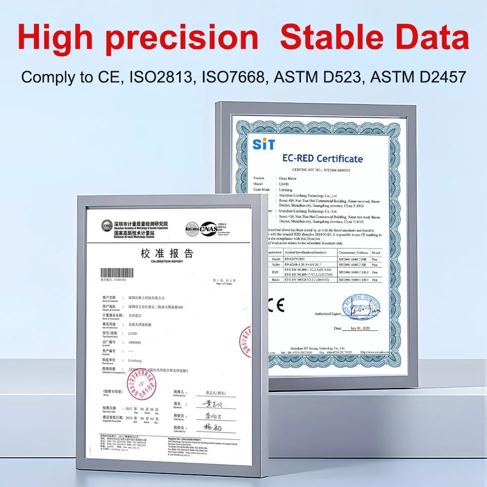 LS190 60 Degree Glossmeter Single Angle Gloss Instrument Portable Sheen Glossy Meter Digital Glossmeter Gloss Meter 6