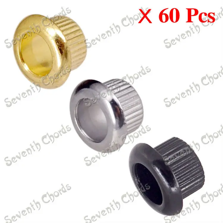 

60 шт. открытые полупроводниковые колышки для тюнинга гитары, тюнеры, металлические наконечники, втулка-хром-черный-золотой на выбор