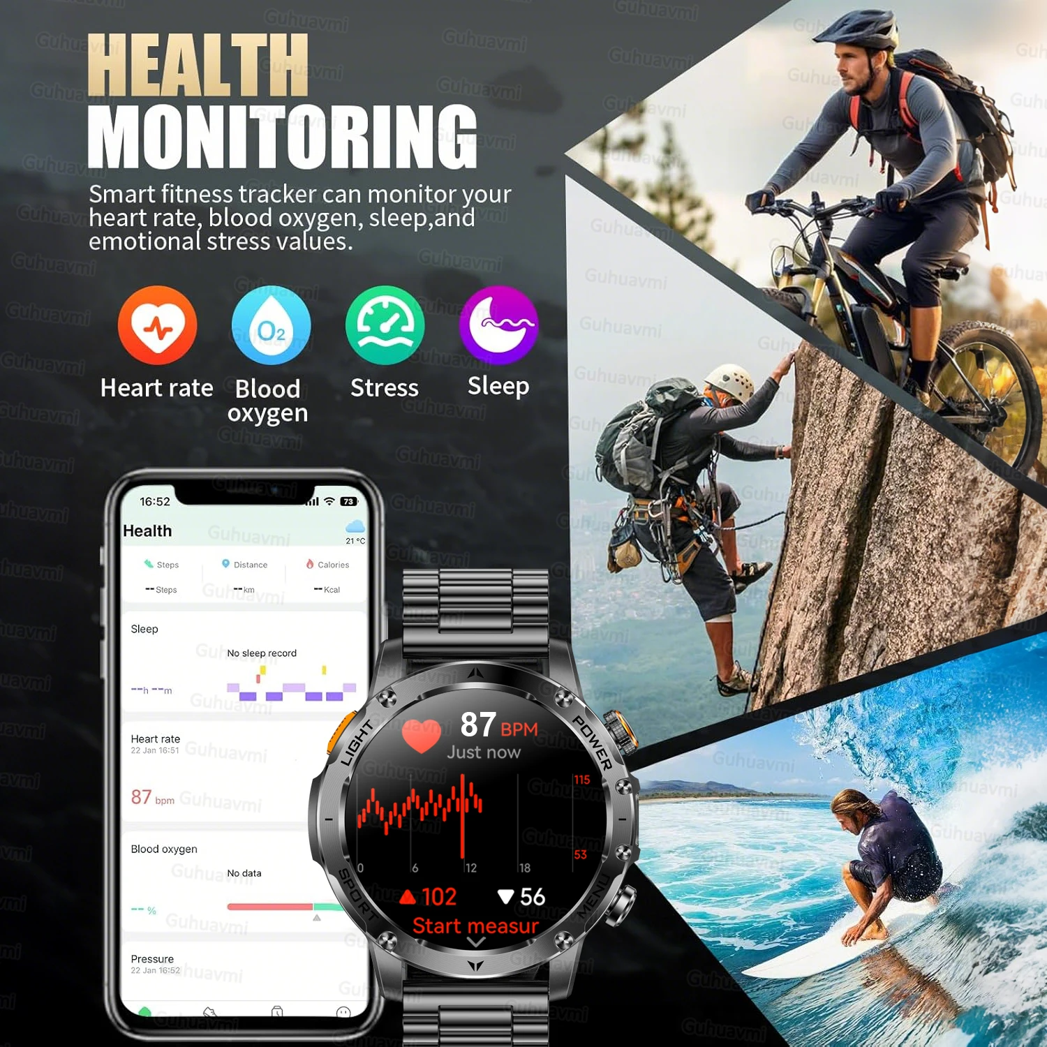 2025 New TREX 3 Military 1000mAh Battery GPS Smart Watch Men AMOLED Outdoor Fitness Flashlight 3ATM Waterproof Sport Smartwatch