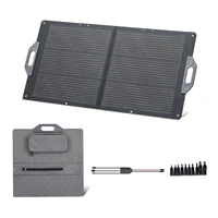 VEVOR Panneau Solaire Portable 100 W Chargeur Solaire Pliable Monocristallin pour Stations Alimentation, Camping, Randonnée, Rendement 24 %, avec Sortie MC4, Ports USB-A, Type-C et CC, Étanche IP65 1