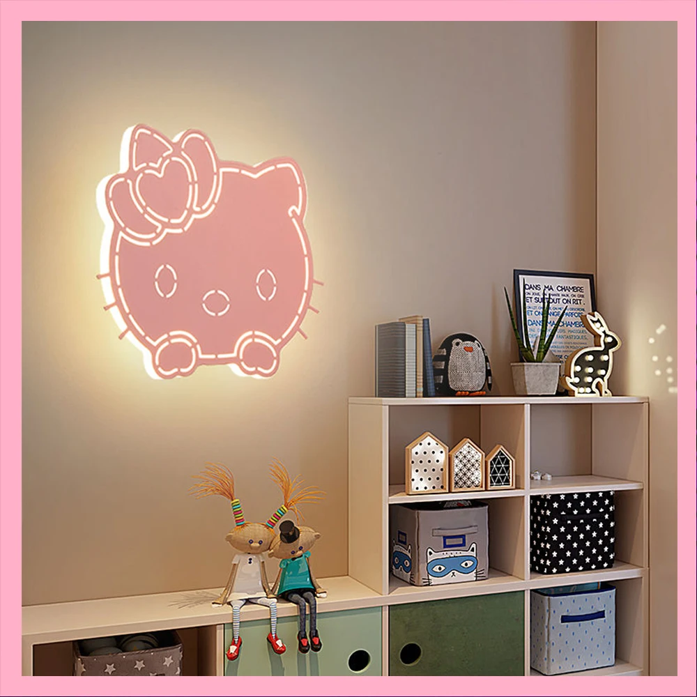 Hello-Kitty-Sanrioed-Led-Wall-Lamp-Kawaii-Genuine-Background-Wall-Light ...