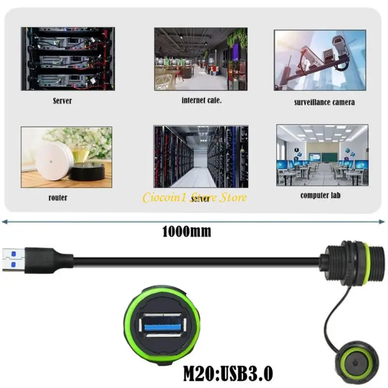 A3PC 방수 USB3.0 패널 마운트 케이블 어댑터 5GBPS 고속 산업 사용
