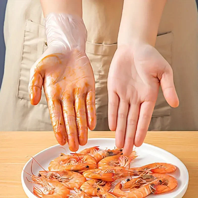 TPE Disposable Kitchen Gloves Anti-oil Cleaning 200/300PCS