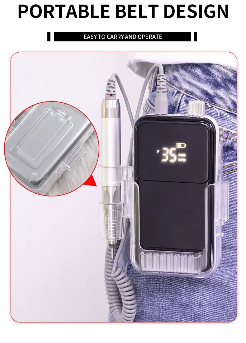 85W Electric Nail File 35000 RPM Cordless Professional Brushless Nail Drill Machine electric nail drill electric nail grinder