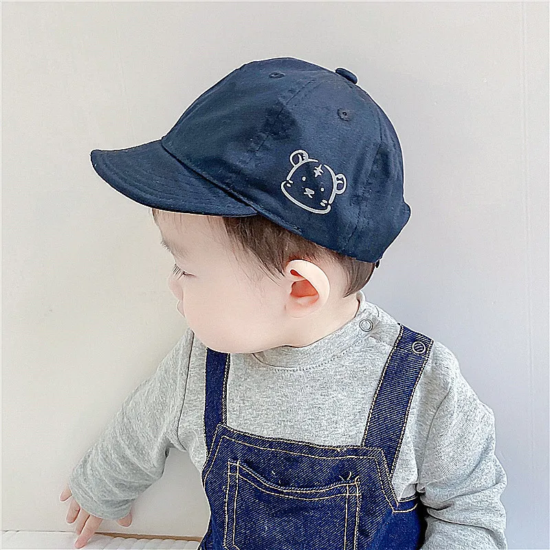 Cute Baby Baseball Cap Cartoon Animal Print Toddler Sun Hat Summer Solid Color Soft Brim Kids Boys Girls Peaked Caps
