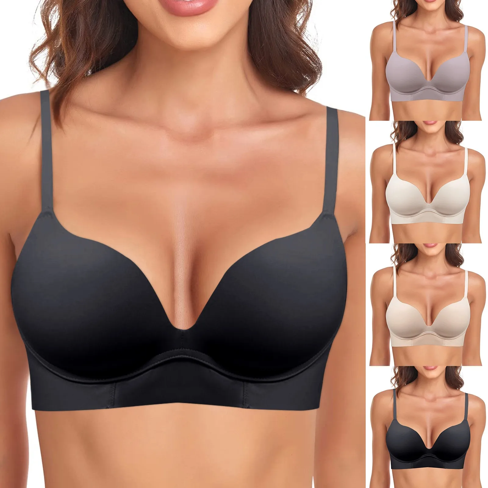 

Women's T Shirt Bra With Push Up Padded Bralette Bra Without Underwire Seamless Comfortable Woman Bra Sports Bras for Running