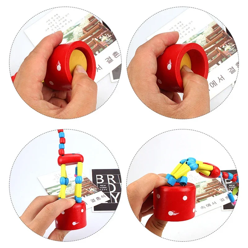 Montessori Educational Wooden Toys for Children Early Learning Exercise Baby Fingers Flexible Materials Giraffe Toy Gifts