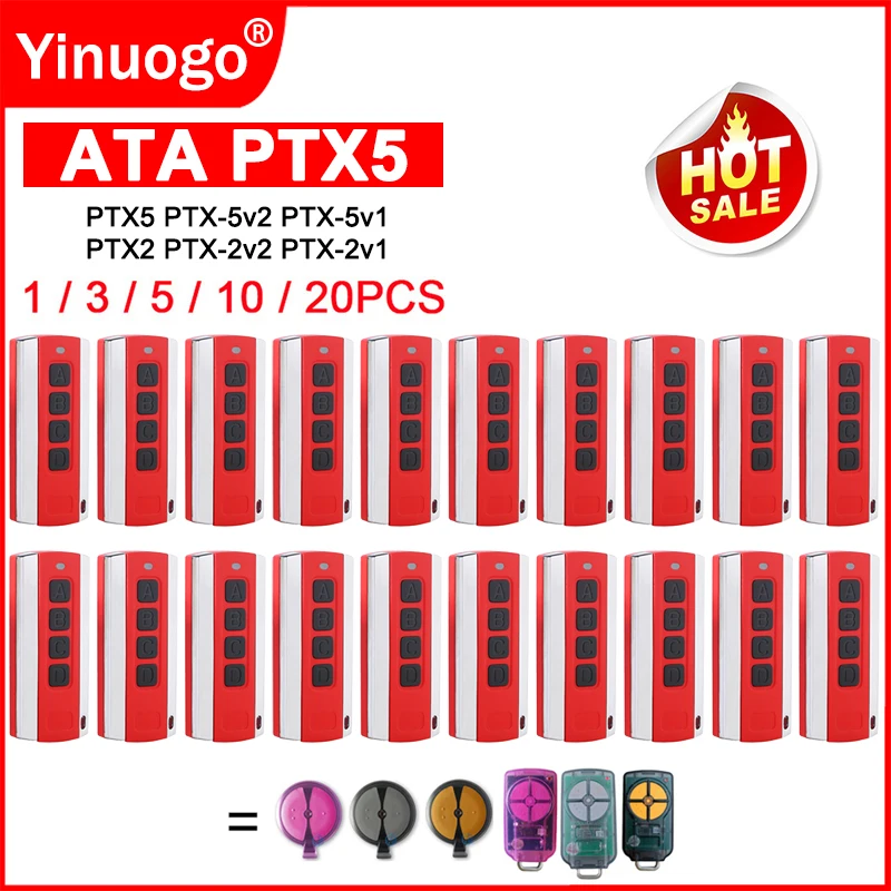 

ATA PTX-5v2 PTX5 PTX-5 TrioCode GDO Remote Control Garage Door Opener 433.92MHz Rolling Code ATA PTX2 Garage Door Remote Control