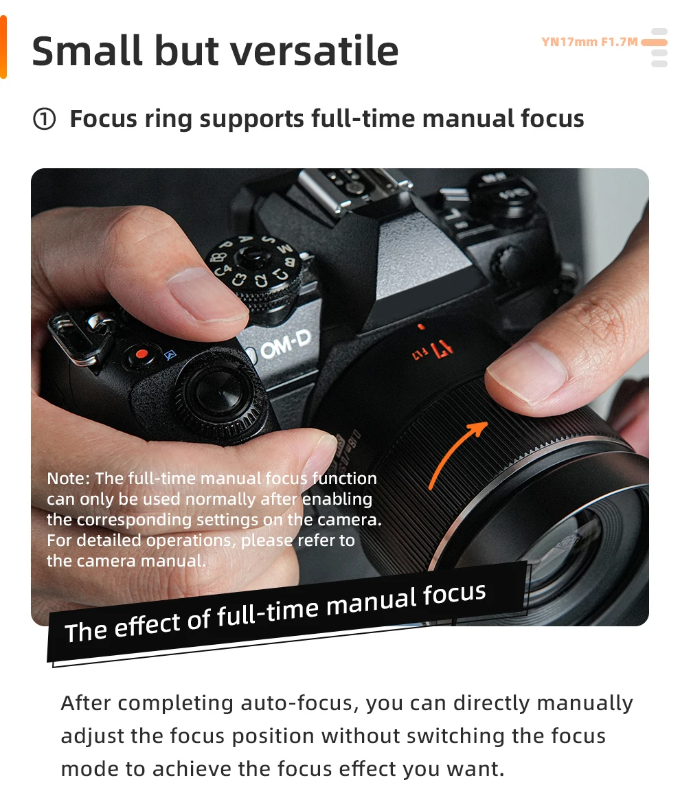 Yongnuo YN17mm F1.7M M 4/3 Mount Wide-Angle Auto Focus Standard Prime Lens Mirro