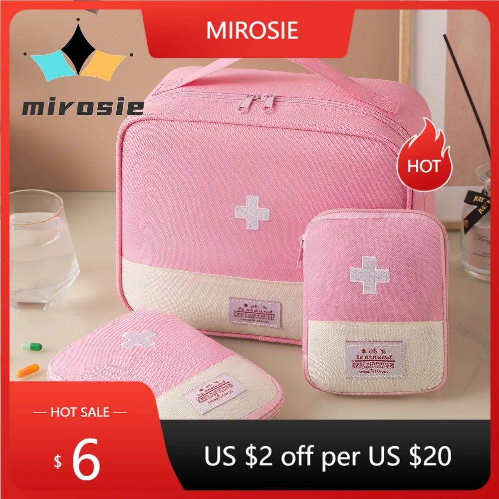 

MIROSIE Convenient Emergency Kit with Oxford Cloth Medicine Bag Travel Friendly Spacious Medical Storage Pouch Set