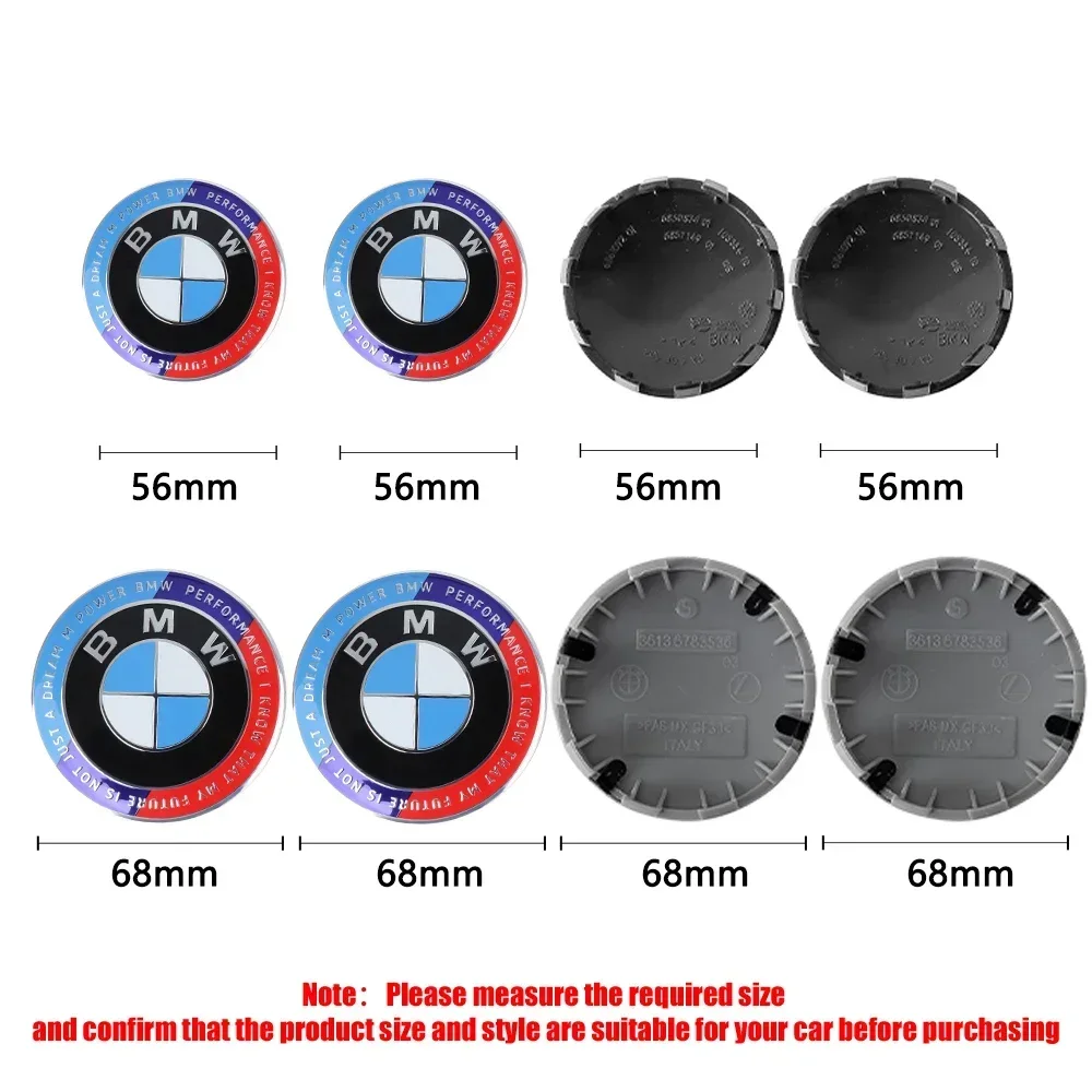 56/68mm Car Wheel Center Cap Badge Decorative Cover for BMW MINI S WORKS E39 E36 F20 E87 E46 F10 F20 E34 F10 E92 E38 E91