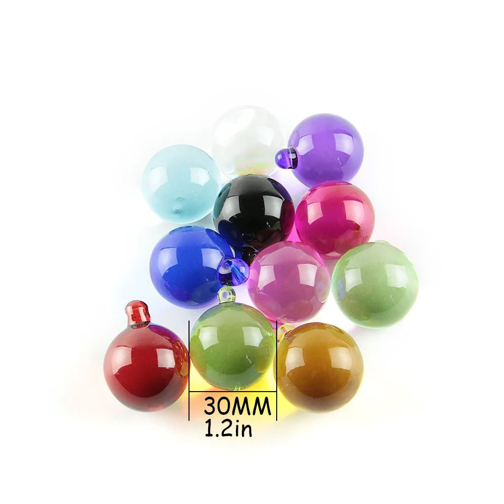 20mm 30mm 40mm 50mm 60mm Colorful Glass Magic Smooth Balls Crystal Chandelier Pendants Christmas Tree Hanging Drops Decoration