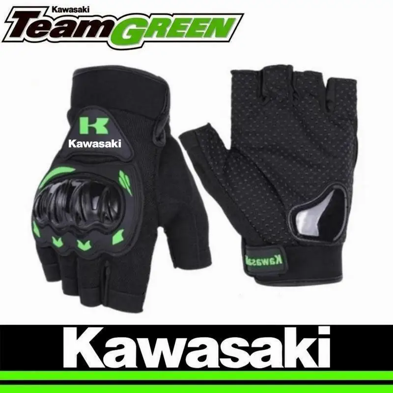 Kawasaki Breathable Half Finger Gloves for Men and Women Summer Outdoor Bicycle Gloves Kawasaki Motorcycle sport gloves