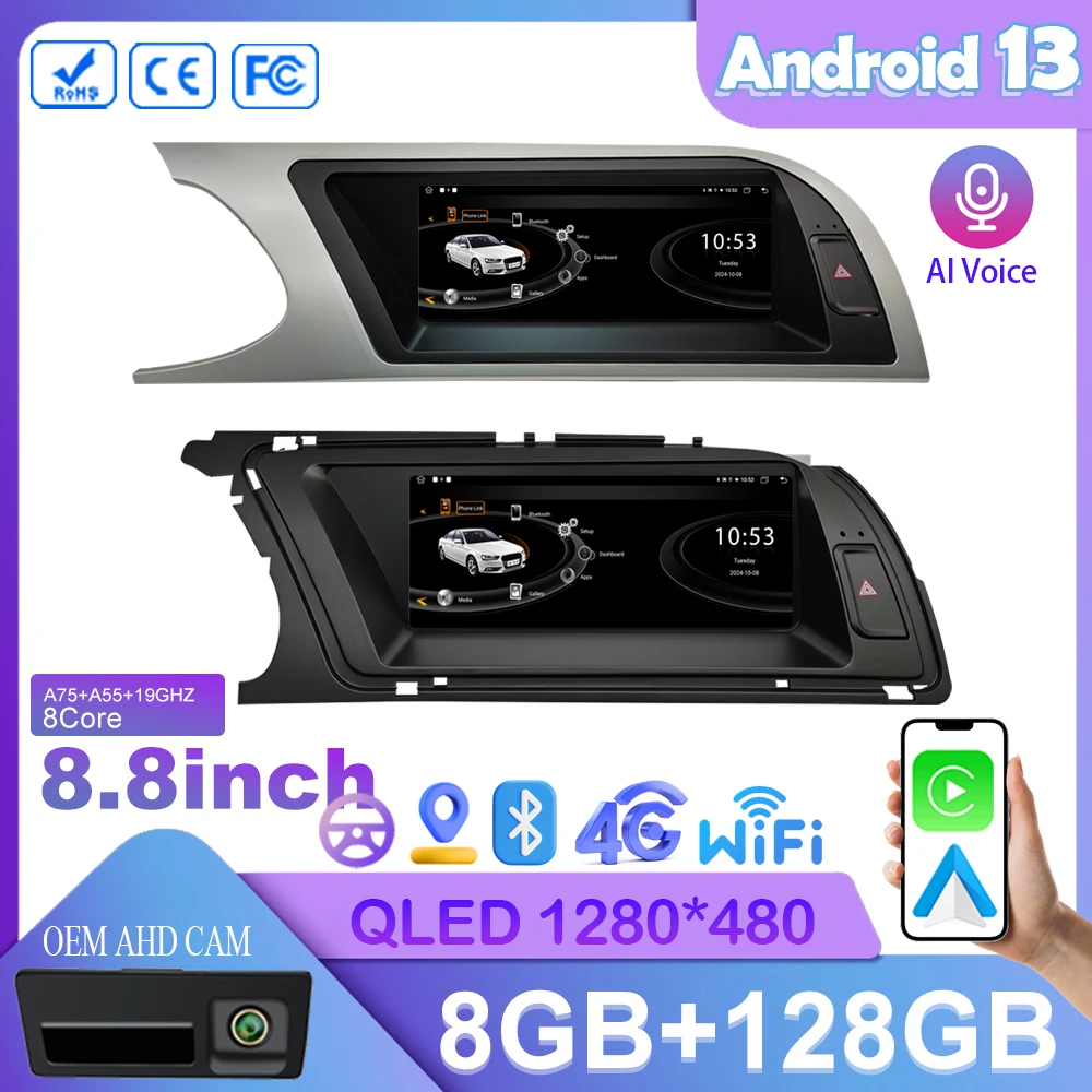 Autoradio Android 13 Pour Audi A4 B8 (2009-2012) – écran Tactile 8,8 Pouces, CarPlay/Android Auto Sans Fil, 4G, Compatible MMI 3G - 10