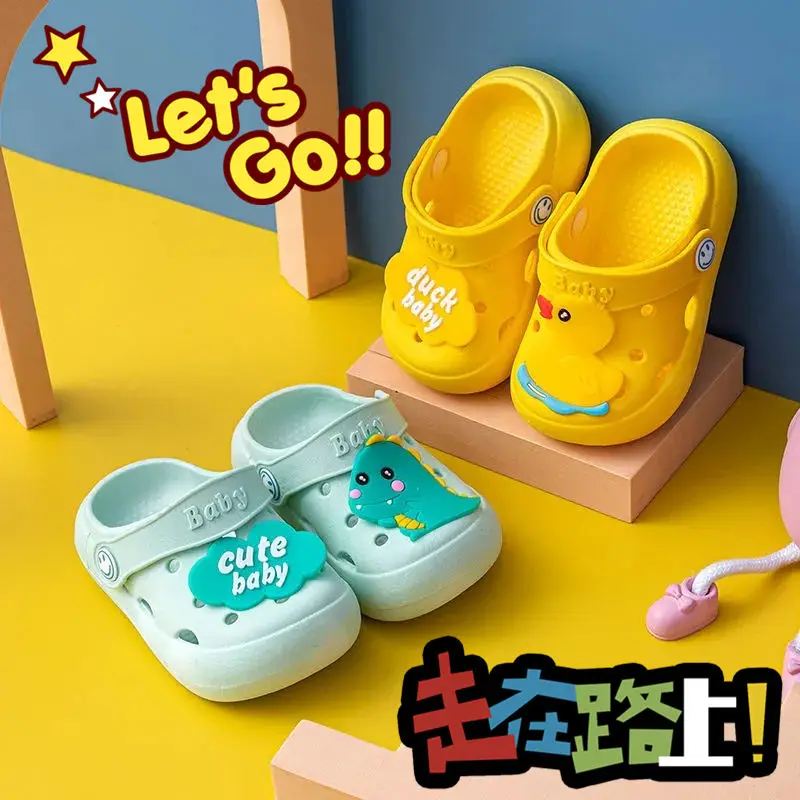 

2023 summer children's cartoon garden shoes non-slip soft boy casual dinosaur slippers cute girl crocsy clogs kids beach sandals