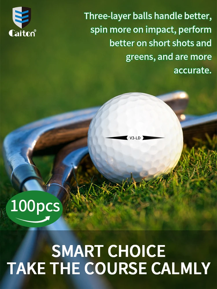Description Picture 3 of itemCaiton 100pcs 3-Layer Practice Golf Balls - High Performance, Long Distance, Durable, Soft Feel - For All Skill Levels