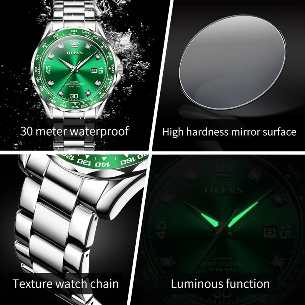 OLEVS Men's Watches Luxury Fashion Trend Chronograph Waterproof Luminous Men Wristwatches Simple Stainless Watch Luxury Business