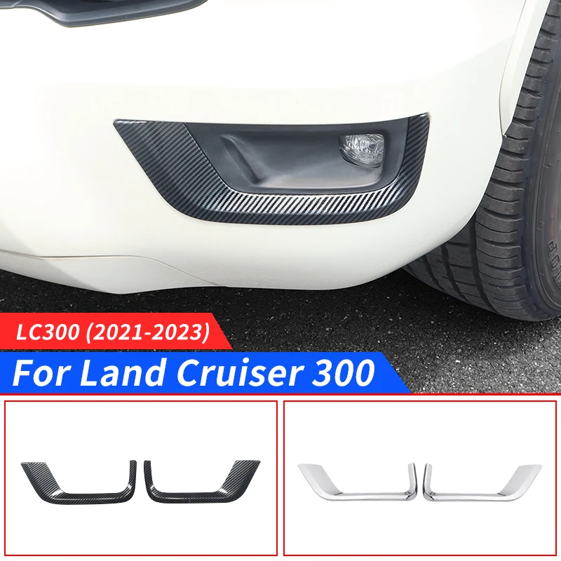 

For Toyota Land Cruiser 300 2021 2022 2023 Front Fog Lamp Decoration Strip LC300 Exterior Chrome Accessories upgraded Tuning