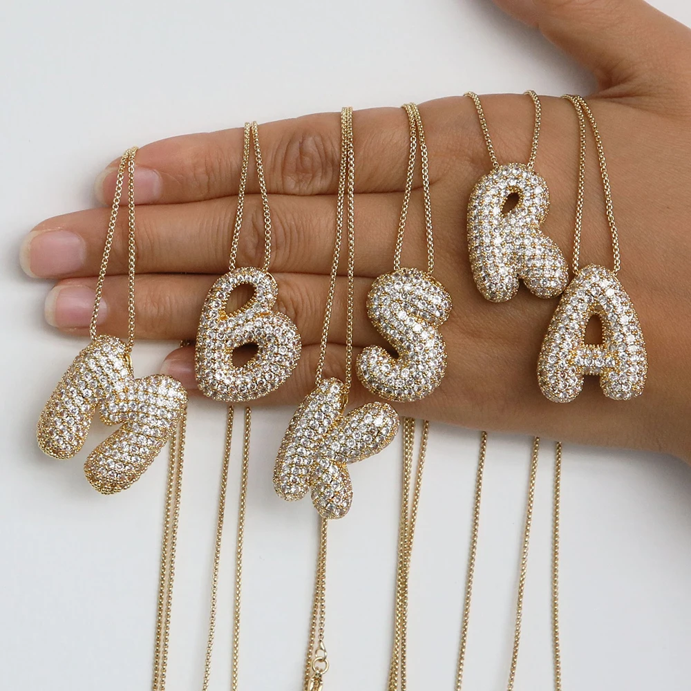 Collier Pendentif Lettre Halora - Initiale Ballon Doré Strass Femme 45,7cm