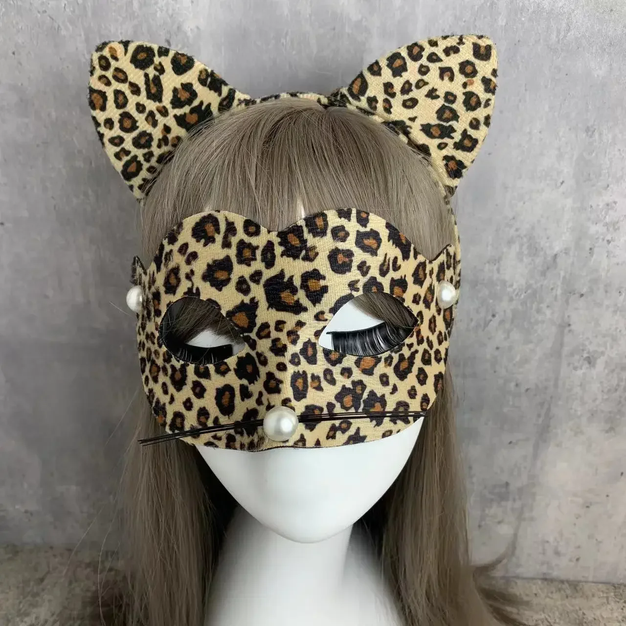 Sexy Leopard Ear Headband Costume Set Role Playing Accessories Makeup Party Ball Masks Stickers Tail Accessories Festival