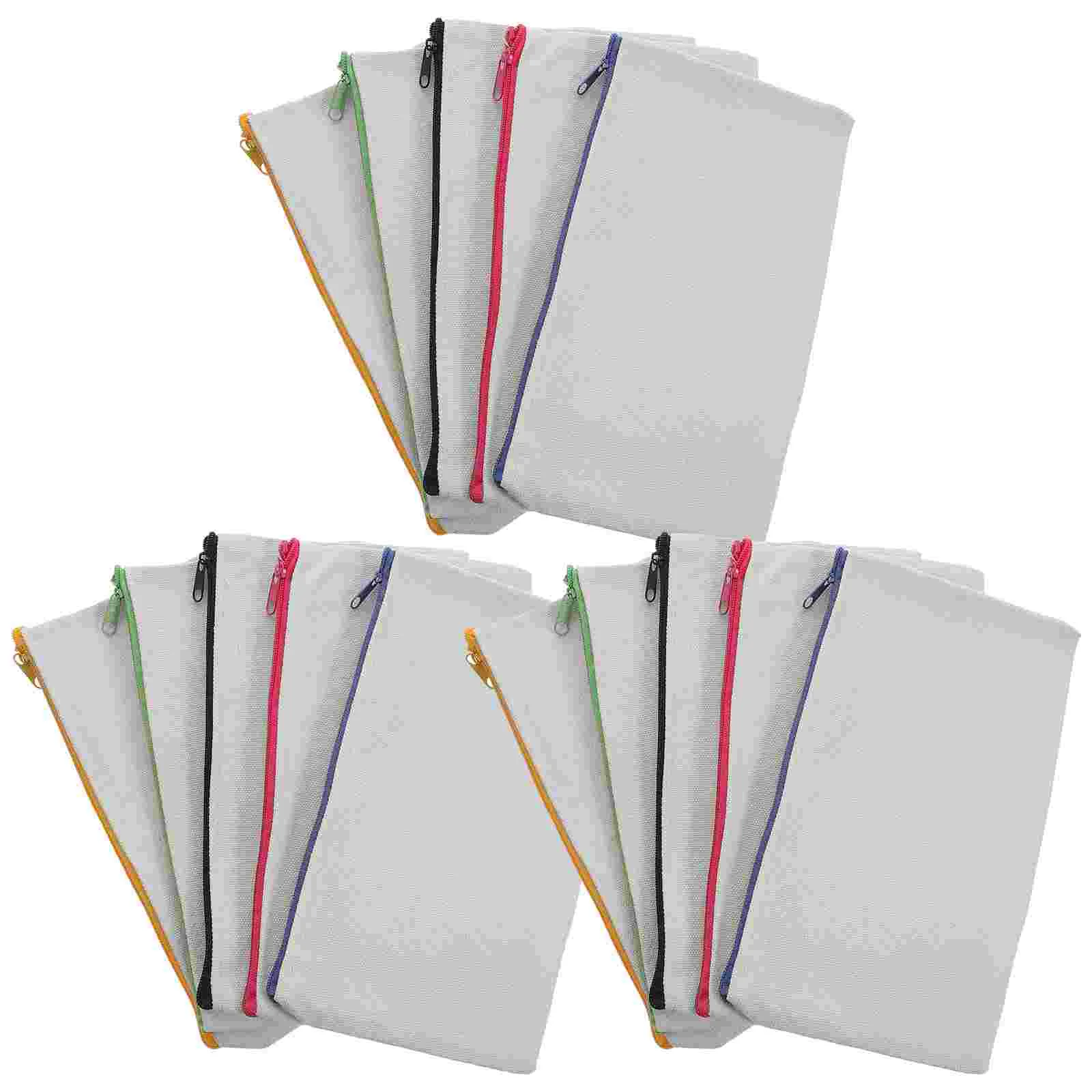 

15 Pcs Sublimation Pencil Case Travel Makeup Bag Girl Canvas Pouch Blanks Bags