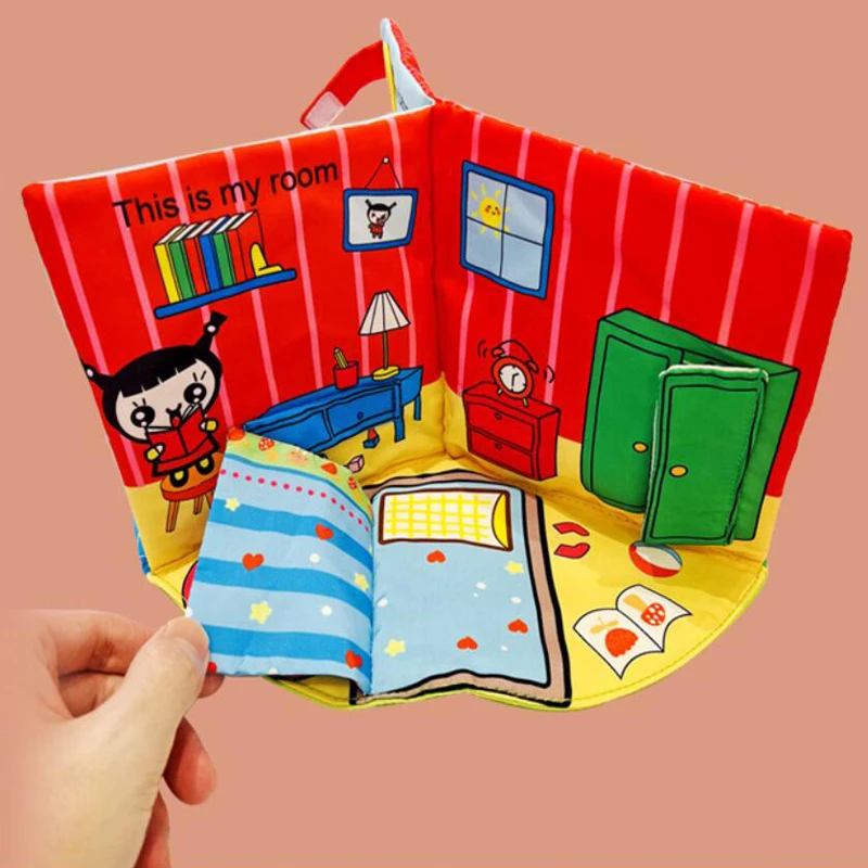 

Baby Cloth Book Toys 0 12 Month 3D Touch Feel High Contras Toy See Pictures Tell Stories Parent-child Interaction Activity Board