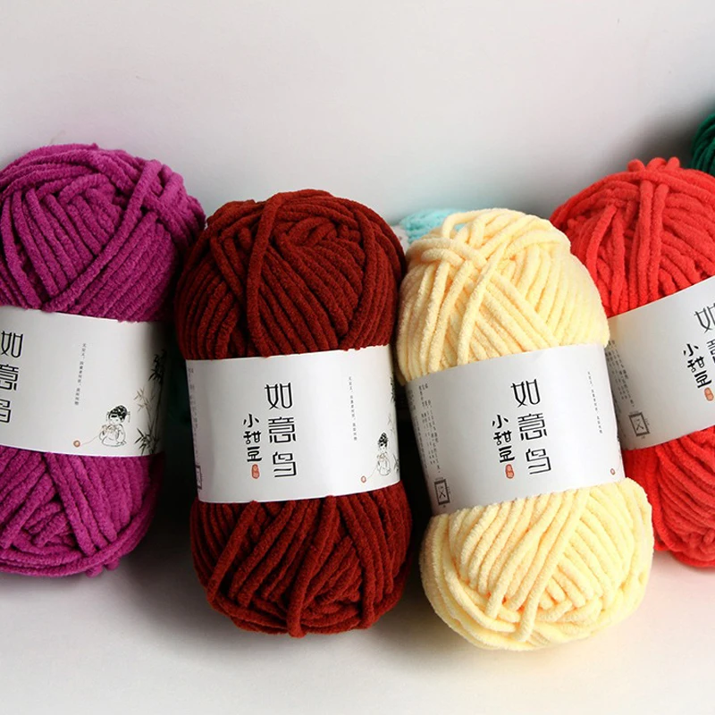 50g/Roll Soft Yarn Ball 3.5mm 55 Meters DIY Knitting Scarf Hat Thickness Crochet Yarn Velvet Handmade DlY Doll Crafts Thead 5