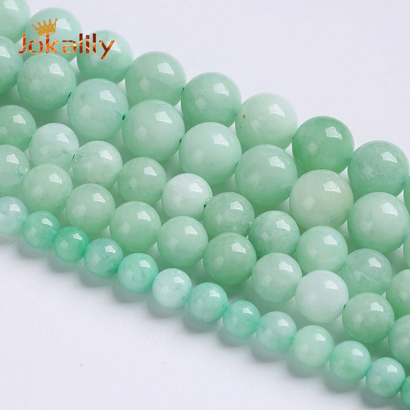 

Natural Stone Green Angelite Beads For Jewelry Making Round Loose Beads Diy Bracelet Necklace Accessories 4 6 8 10 12mm 15" Inch