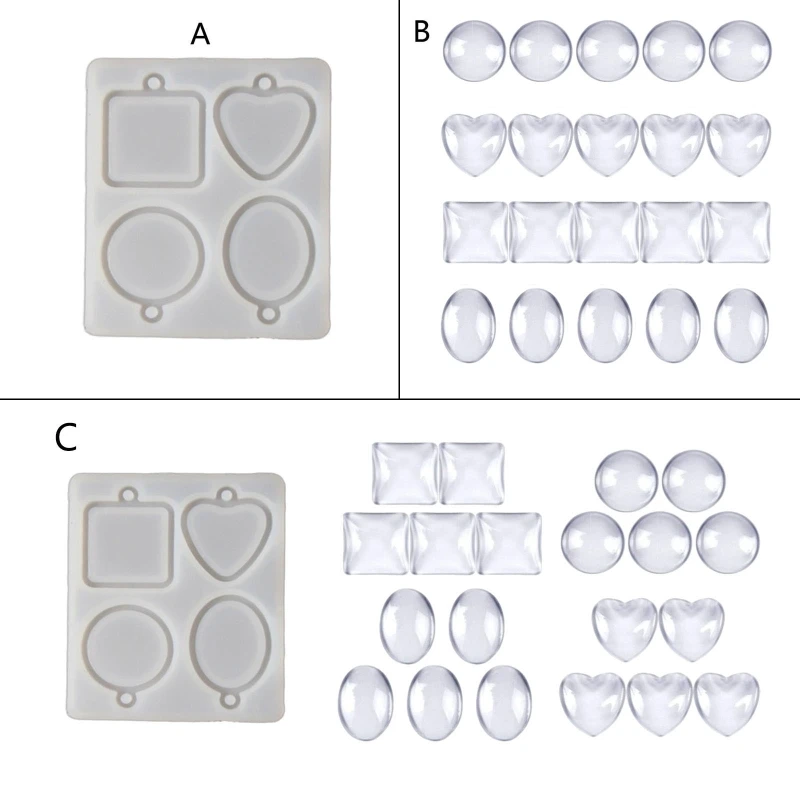 

Photo Frame Keychain Silicone Pendant Mold Heart Drop Mold Silicone Resin Mold for DIY Crystal Necklace for Key Chain Mo