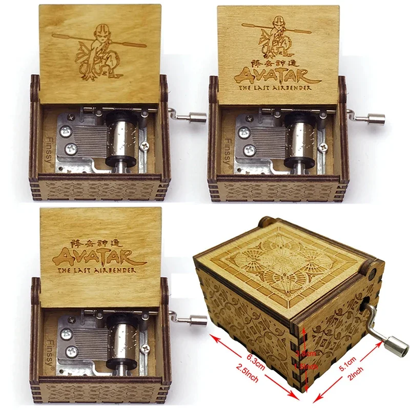 Anime Avatar The Last Airbender Music Box Avatar's Love Theme Laser Carved Wooden Children Birthday Christmas New Year Cute Gift
