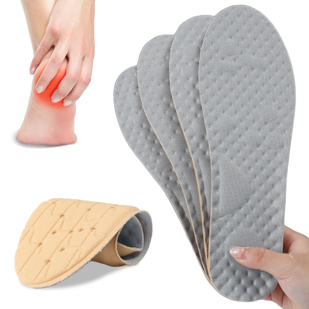 Wormwood Foot Acupressure Insole Men Women Soft Breathable Sports Cushion Inserts Sweat-absorbing Deodorant Insole Shoe Pads