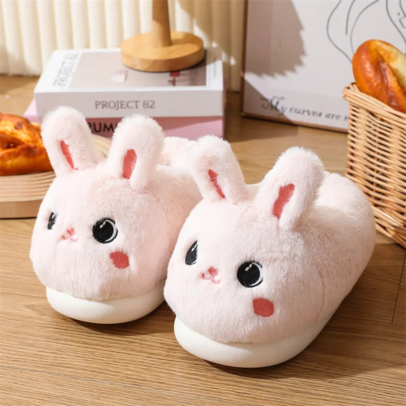 Pink Rabbit Womens Slipper Winter Loafer Girls Funny Animal