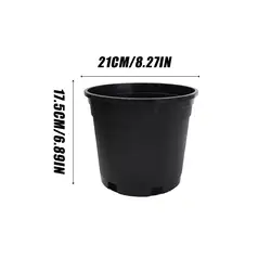 Elegant Black Resin Planter - Large Round Decorative Flower Pot (2 Gallon Small)