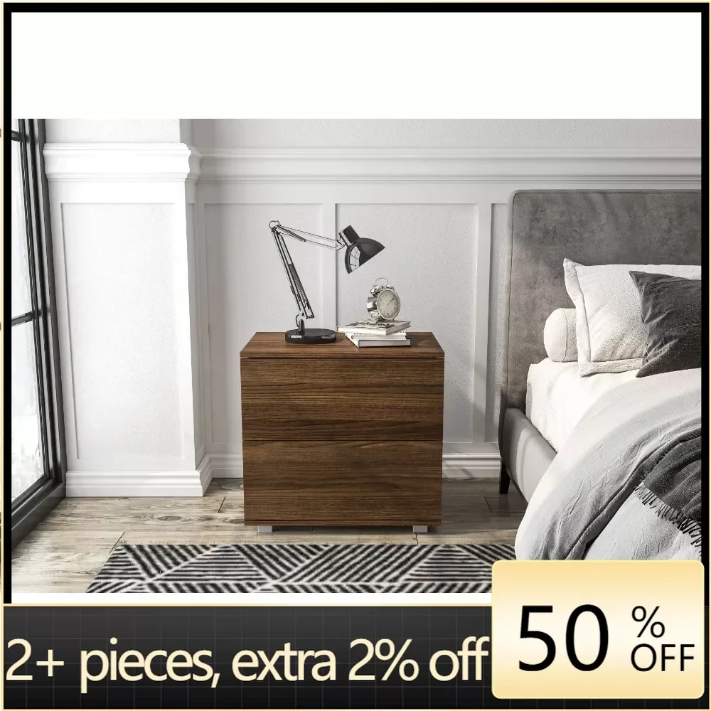 

Modern 2 Drawer Nightstand Home Furniture Dark Brown Freight Free Nightstands Bedroom
