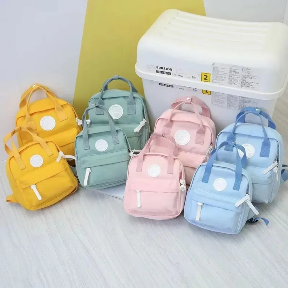 Canvas Backpacks for Children New Girls' School Bag Retro Women Mini Backpack Fashion Solid Color Small Backpacks Student